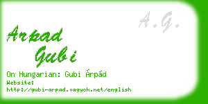 arpad gubi business card