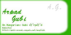 arpad gubi business card